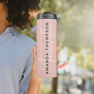 Termo Moderno Elegante Personalizado Con Monograma Nombr