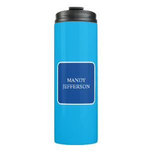 Termo Moderno, Elegante, Simple Blue Añade tu nombre