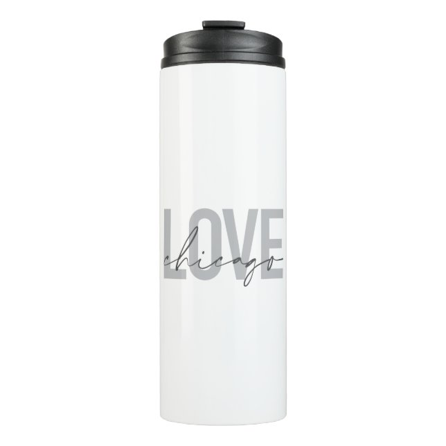 Termo Moderno, fresco, simple, mínimo, diseño Love Chica (Anverso)