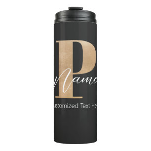 Termo Moderno Monogramado Inicial P & Name Personalizado