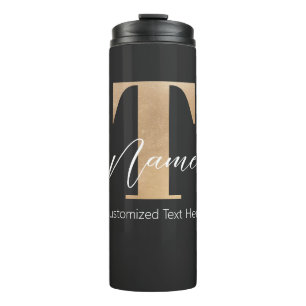 Termo Moderno Monogramado Primer T & Nombre Personalizad