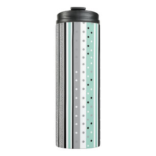 Termo Moderno Verde Menta Rayado y Gris