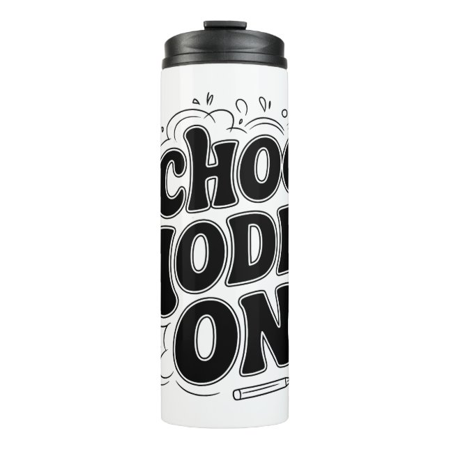 Termo Modo escolar: ¡ON! ,Tipografía de inspiración vint (Anverso)