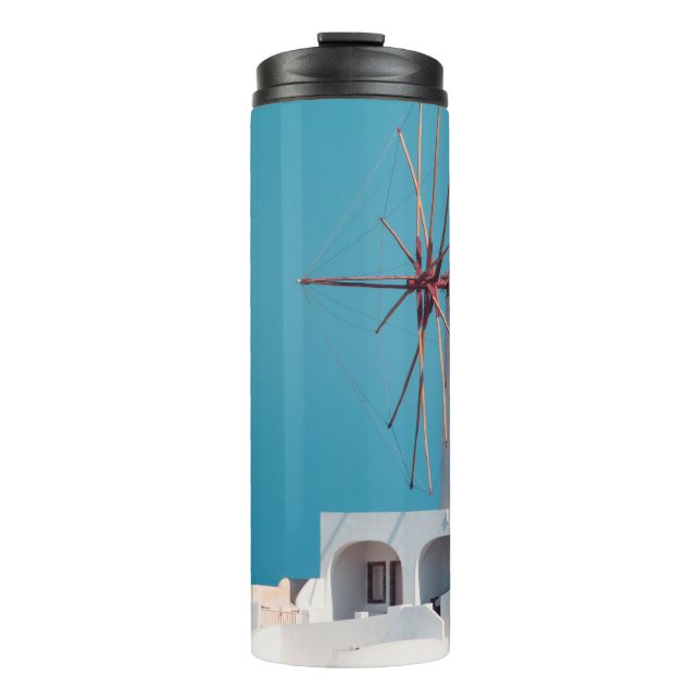 Termo Molino de viento marrón y blanco (Anverso)