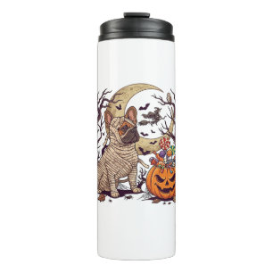 Termo Momia de Halloween Bulldog Francés Calabaza Carame