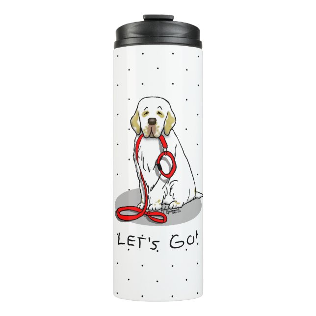 Termo Mona Vamos! Pasea al Clumber Spaniel (limón 1) (Anverso)