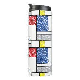 Termo Mondrian Garabatos Minimalista De Stijl Arte Moder