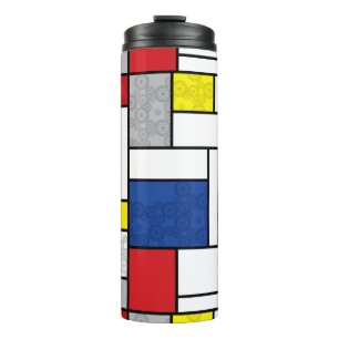 Termo Mondrian Retro Círculos Minimalistas De Stijl Mod