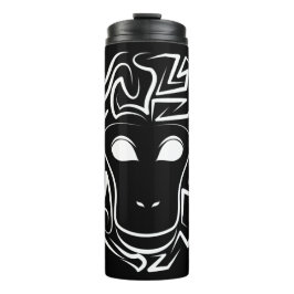 Termo Mono tribal blanco y negro