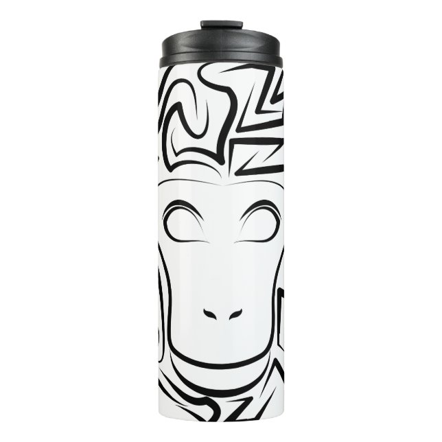 Termo Mono tribal blanco y negro (Anverso)