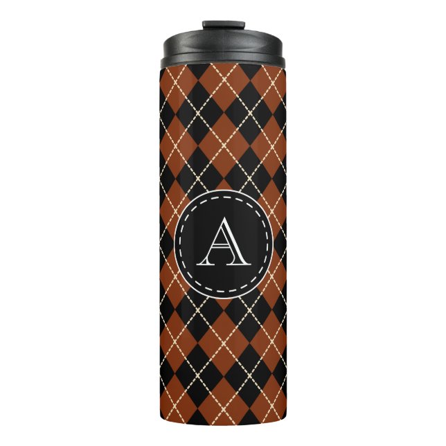 Termo Monograma Argyle Coffee Tumbler (Anverso)