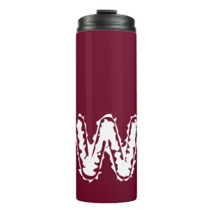 Termo Monograma blanco espeluznante sobre rojo