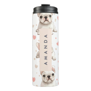 Termo Monograma Bulldog francés adorable personalizado