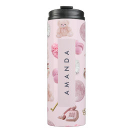 Termo Monograma Coquette Personalizada Luna Rosa Feminin