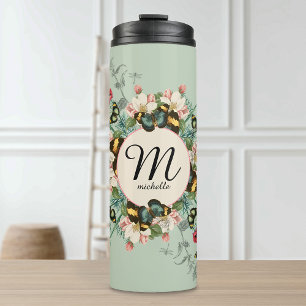 Termo Monograma cosecha Vintage Personalizado Verde