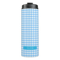 Monograma de Baby Blue Gingham personalizado