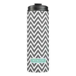Termo Monograma de carbón vegetal y Aqua Chevron