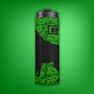 Termo Monograma de eslúpulo verde verde de un camo marró