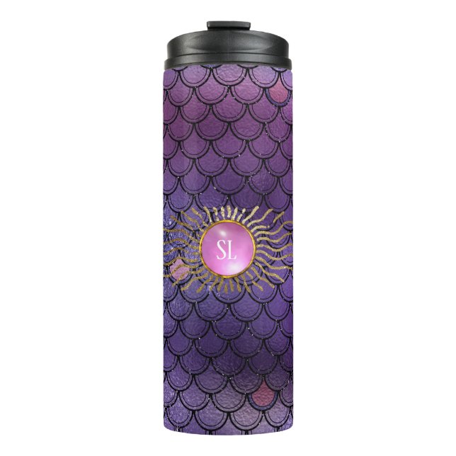 Termo Monograma de gema sirena vintage (Anverso)