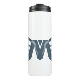 Termo Monograma de letra M con alas elegante
