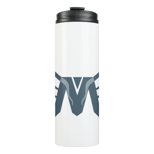 Termo Monograma de letra M con alas elegante (Anverso)