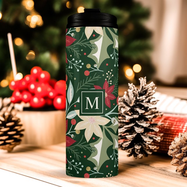 Termo Monograma de Navidades florales botánicos de Poins (Subido por el creador)