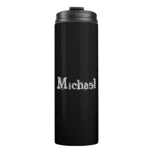 Termo Monograma de nombre moderno minimalista negro blan