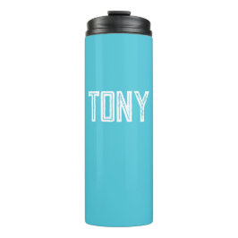 Termo Monograma de nombre personalizado azul cielo brill