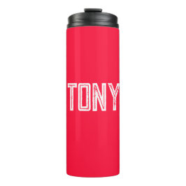 Termo Monograma de nombre personalizado de color rojo ne