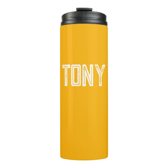 Termo Monograma de nombre personalizado de Naranja brill (Anverso)