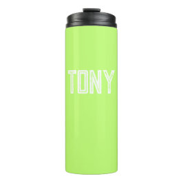 Termo Monograma de nombre personalizado verde de la aguj