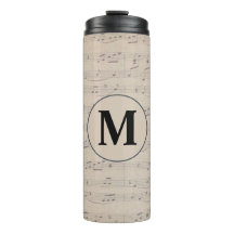 Monograma de notas musicales de hojas de cosecha