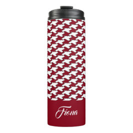 Termo Monograma de patrón de gallo rojo y blanco