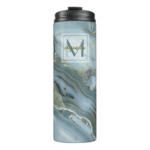 Monograma de piedra natural de mármol azul