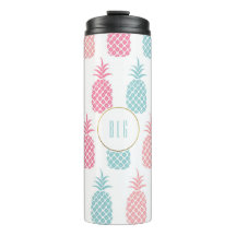 Monograma de piña tropical moderno