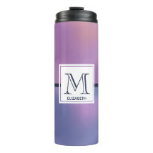 Monograma de resumen moderno morado y rosado de ba