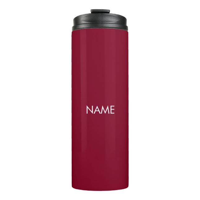 Termo Monograma de texto con nombre personalizado burdeo (Anverso)