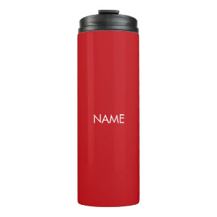 Termo Monograma de texto de nombre personalizado rojo el