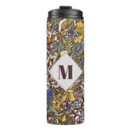 Termo Monograma de vidrio templado botánico
