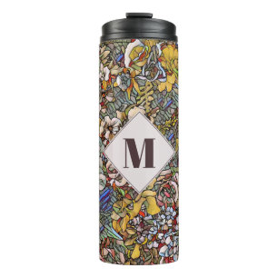Termo Monograma de vidrio templado botánico