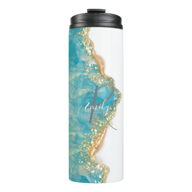 Termo Monograma del abstrato de la espuma de mar agada d (Anverso)