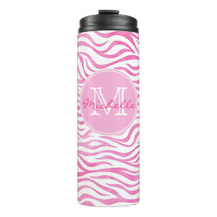 Termo Monograma del estampado de zebra el   de la
