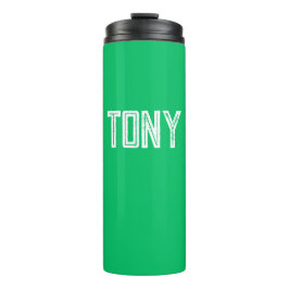 Termo Monograma del nombre personalizado verde de Apple 