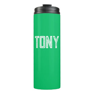 Termo Monograma del nombre personalizado verde de Apple