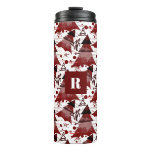 Termo Monograma del patrón del árbol de navidad de Borgo