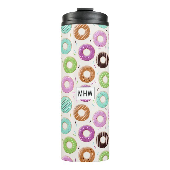 Termo Monograma del personalizado del patrón de donut (Anverso)