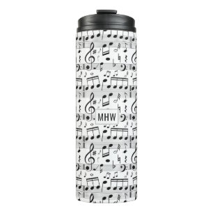 Termo Monograma del personalizado del patrón musical