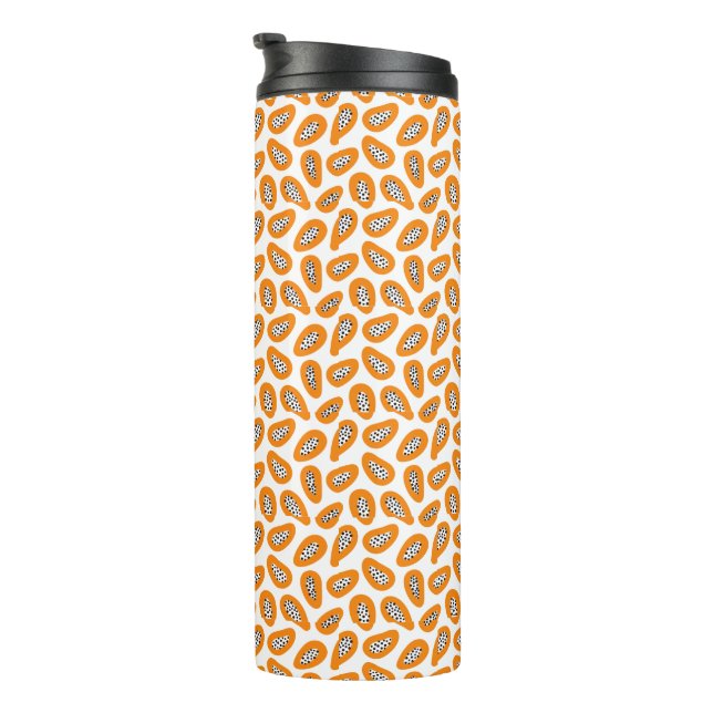 Termo Monograma elegante patrón Papaya (Rotado hacia la derecha)