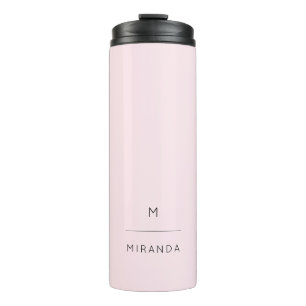 Termo Monograma elegante Rubor rosa negro con clase