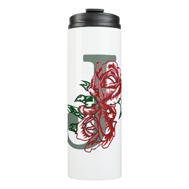 Termo Monograma floral J letra mayúscula (Anverso)